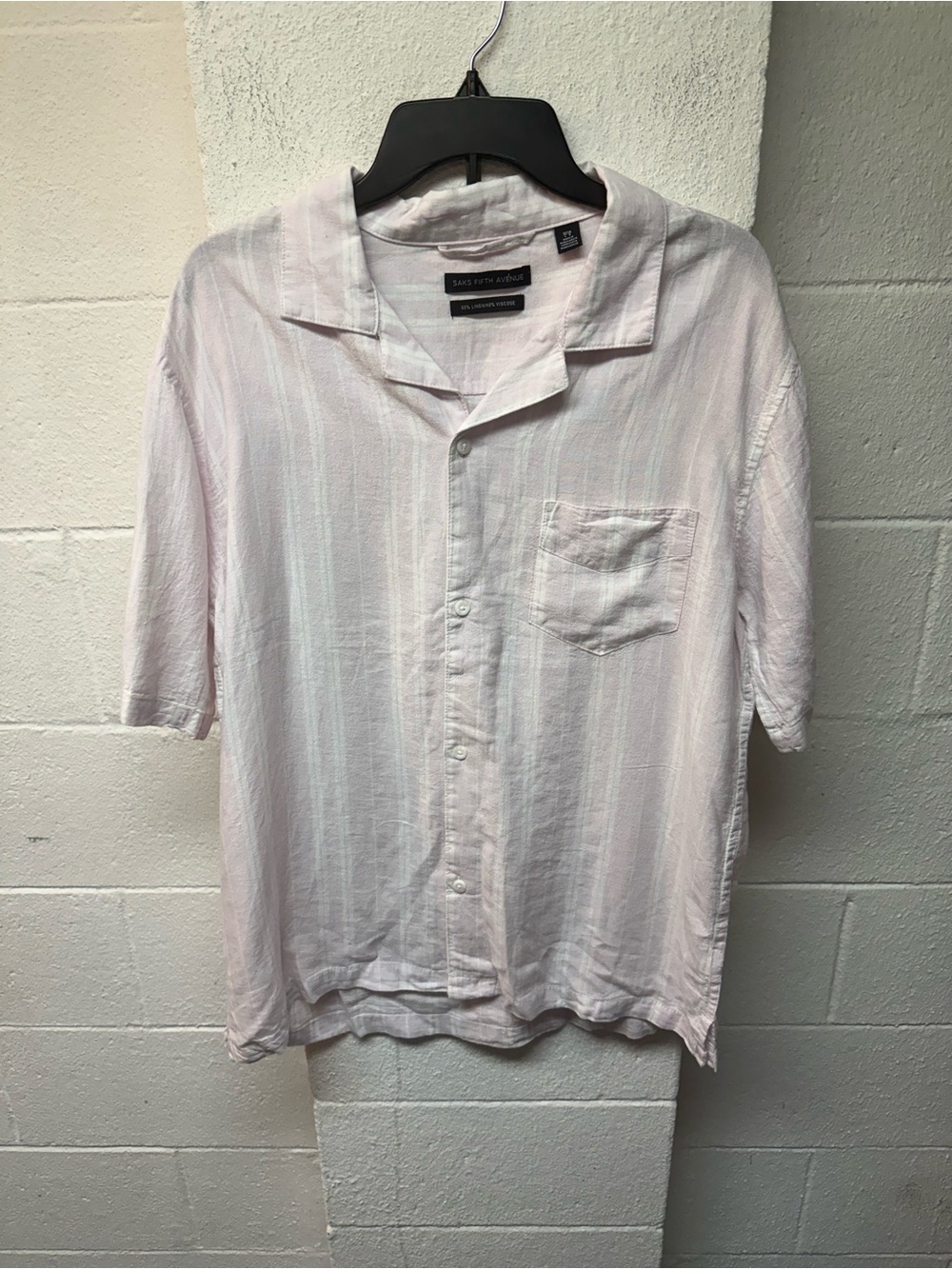 Saks Fifth Avenue Men’s Pale Pink Short-Sleeve Button-Up Shirt